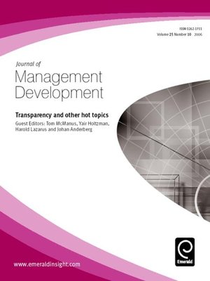 cover image of Journal of Management Development, Volume 25, Issue 10